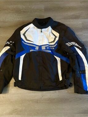 Black Polyester Mens Cycle Alpha Gear Motorcycle Armourer Jacket Size L